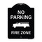Signmission Designer Series-No Parking Fire Zone With Fire Truck Graphic, 24" x 18", BW-1824-9951 A-DES-BW-1824-9951 - alternate 1